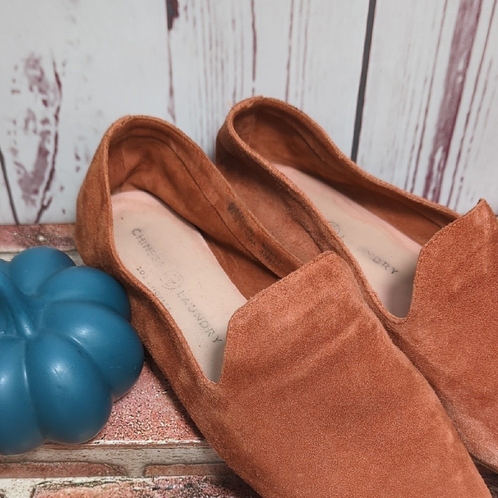 Chinese Laundry Burnt Orange Rust Suede Loafers Flats Fall Boho Women's Size 7.5 - Picture 4 of 16